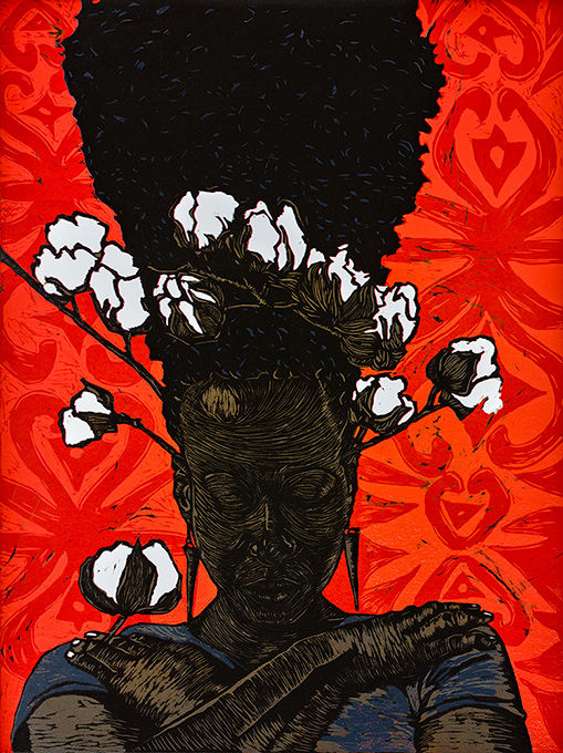 womensart1's tweet image. Ahoskie is on the other side of Harlem,2023 colour reduction woodcut by Deborah R. Grayson, US printmaker who is a member of Black Women of Print #ReframingWomenPrintmakers