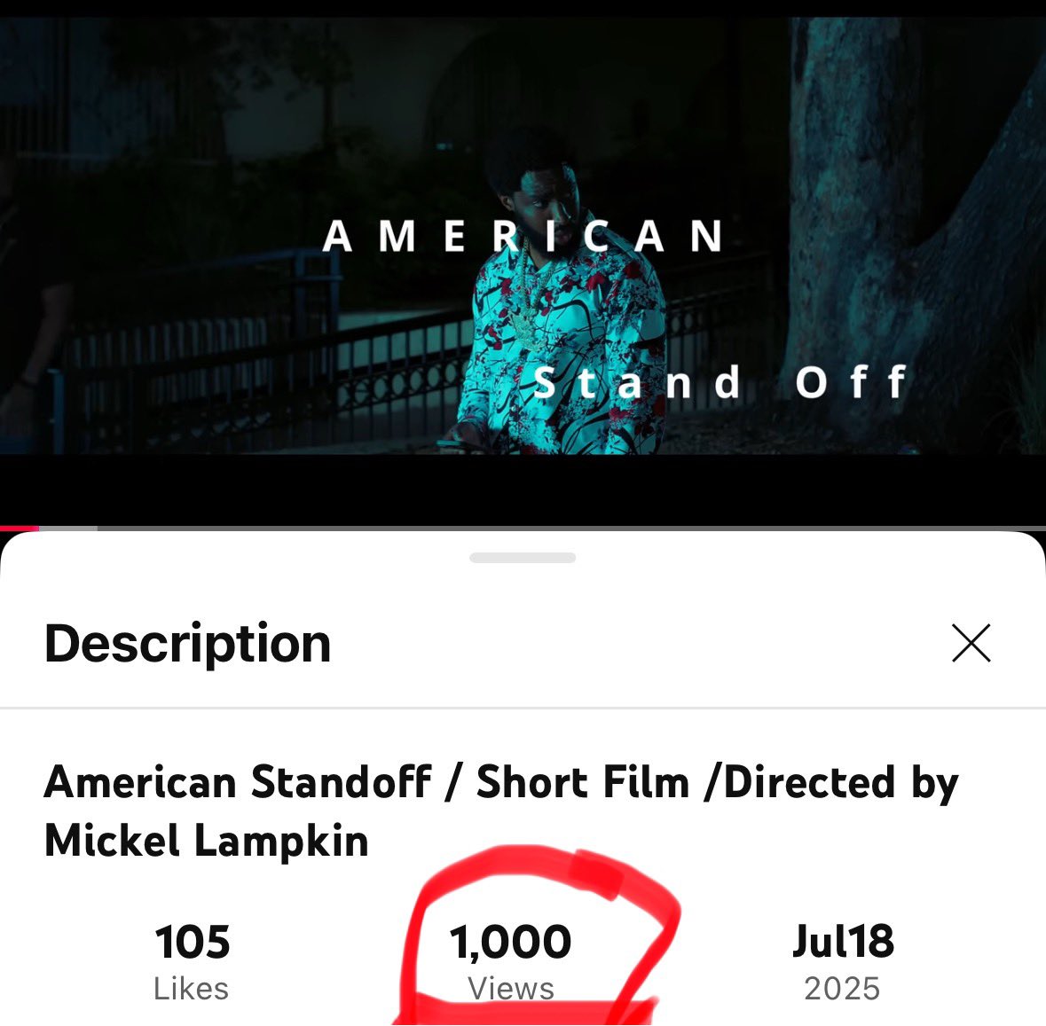 1000 views!! American Standoff!! I feel so honored!! Much appreciated to those who watched and shared the film.

youtu.be/J0IOCfat6VE?si…