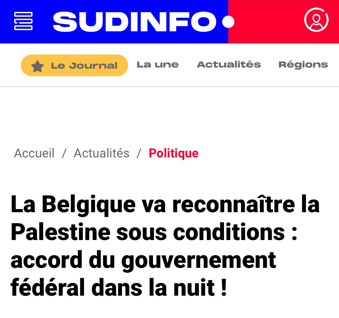 pour gagner du temps : on passe de la « #Belgique reconnaîtra la #Palestine si » à la « Belgique reconnaîtra la Palestine quand » 🙄 #begov #gaza