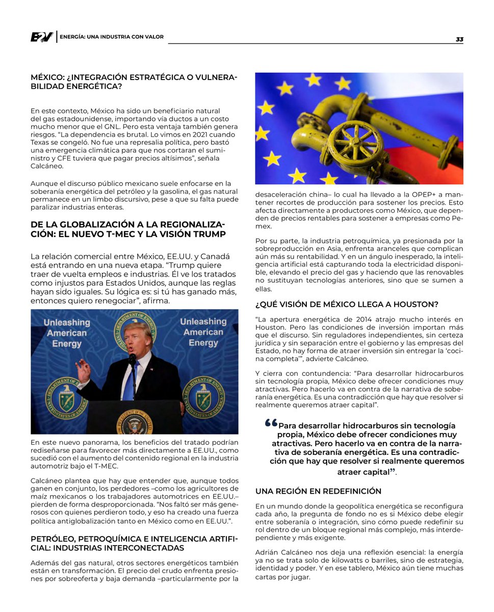 b2v_mx's tweet photo. #AdrianCalcaneo analiza el giro geopolítico donde la seguridad energética cobra peso (gas de EE. UU. tras la guerra en Ucrania); advierte sobre dependencia, riesgos por falta de certidumbre jurídica.
📷Descubre el artículo completo
https://t.co/mku7xGQx1z https://t.co/JNe2NLJkfg