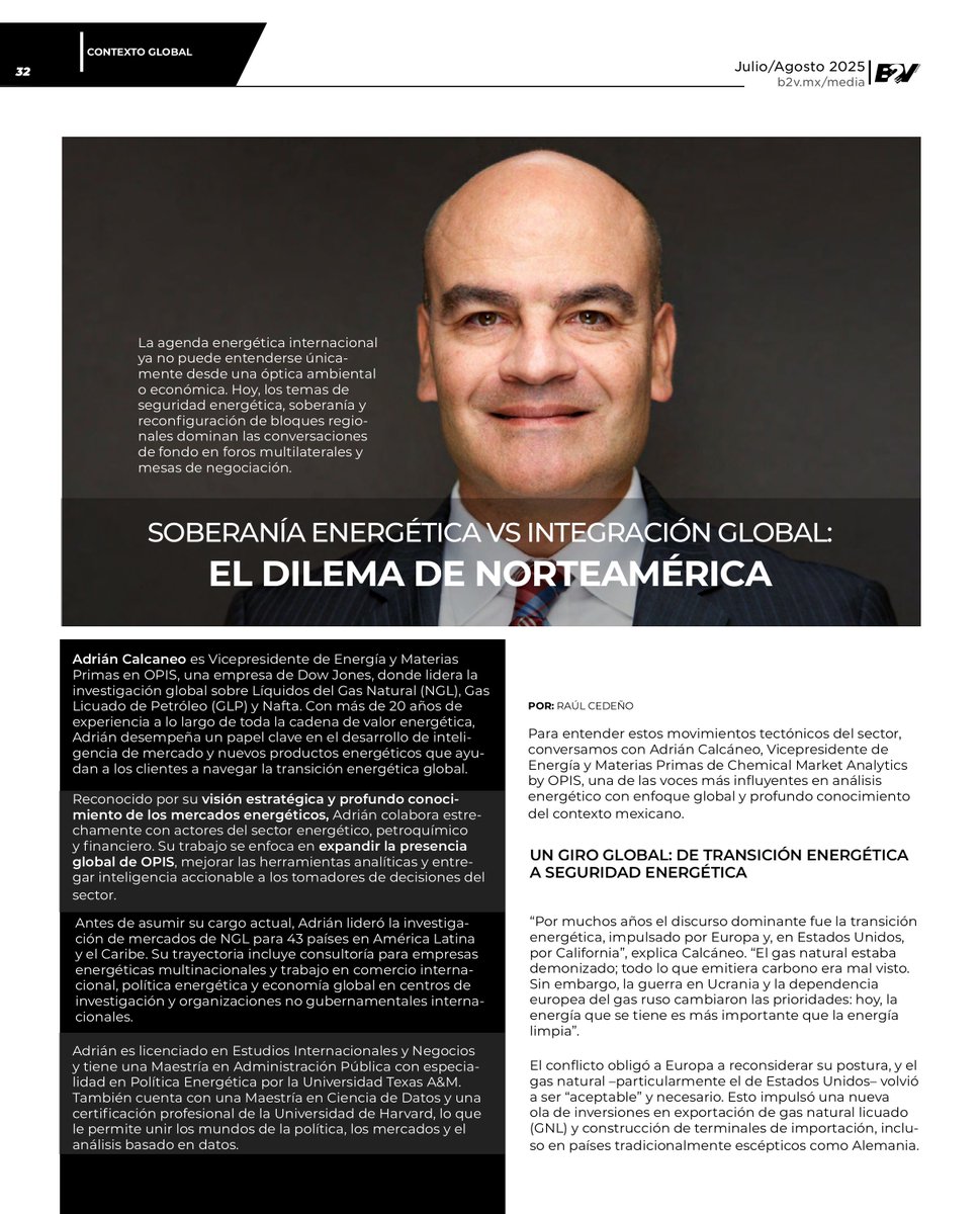 b2v_mx's tweet photo. #AdrianCalcaneo analiza el giro geopolítico donde la seguridad energética cobra peso (gas de EE. UU. tras la guerra en Ucrania); advierte sobre dependencia, riesgos por falta de certidumbre jurídica.
📷Descubre el artículo completo
https://t.co/mku7xGQx1z https://t.co/JNe2NLJkfg