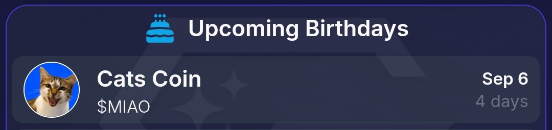 $MIAO birthday in 3 days only💙🤑

Are you'll ready for it ? 😻😻

Thankyou <a href="/GemsofBase/">Gems of Base</a> to keep such kind of features on website gemsofbase.com