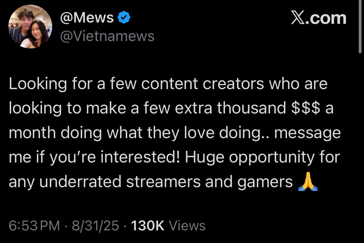 Don’t let this “rebrand” and name change fool you. This is FazeMew/Mew and he was dropped from Faze for assaulting women. 

Please be safe for any of my moots who have interacted with him post rebrand. Vietnamews is still a rapist.