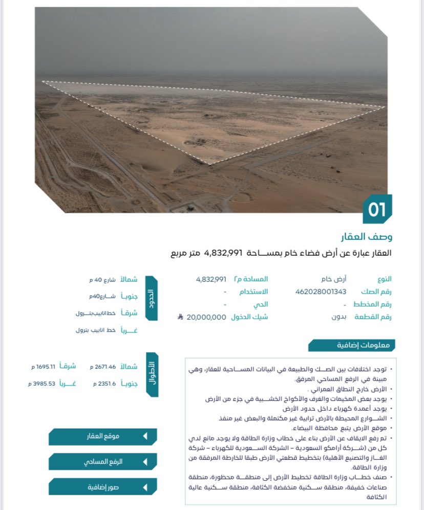 sultanrealest's tweet image. تم بيع أرض خام الدمام مساحة ٧،٨ مليون متر مربع بسعر ١٢٠ ريال للمتر و قيمة أرض تجاوزت ٩٤١ مليون
المشتري تحالف 
فهد بن محمد العجيمي 
عبدالرحمن العساكر 
بارك الله لمن باع و من أشترى 

@alassaker1 

@DarAlqias 

@infath_sa 

@infathAuctions
