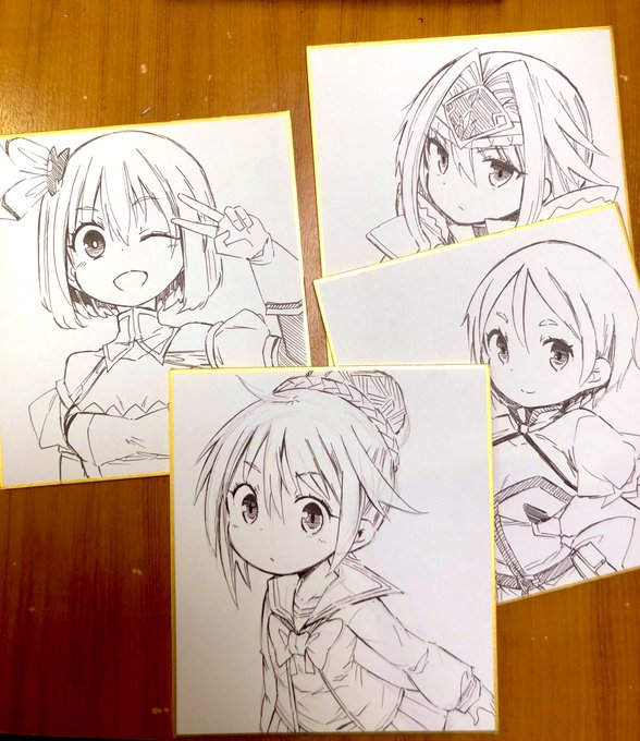 今日もネームの合間に色紙を描き描き! 