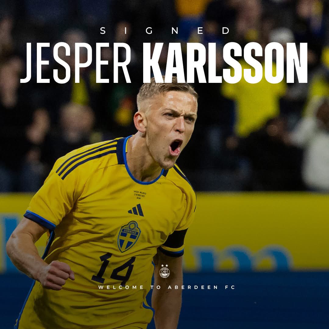 Katastrofalnie się ta kariera posypała od momentu przespanego odejścia z AZ. Jesper Karlsson był zjawiskowy, był nadzieją kadry, a teraz jest niechciany w Bologni i trafia na wypożyczenie do Aberdeen 🏴󠁧󠁢󠁳󠁣󠁴󠁿

Będzie reunion z trenerem Jimmym Thelinem, więc jest nadzieja na coś fajnego