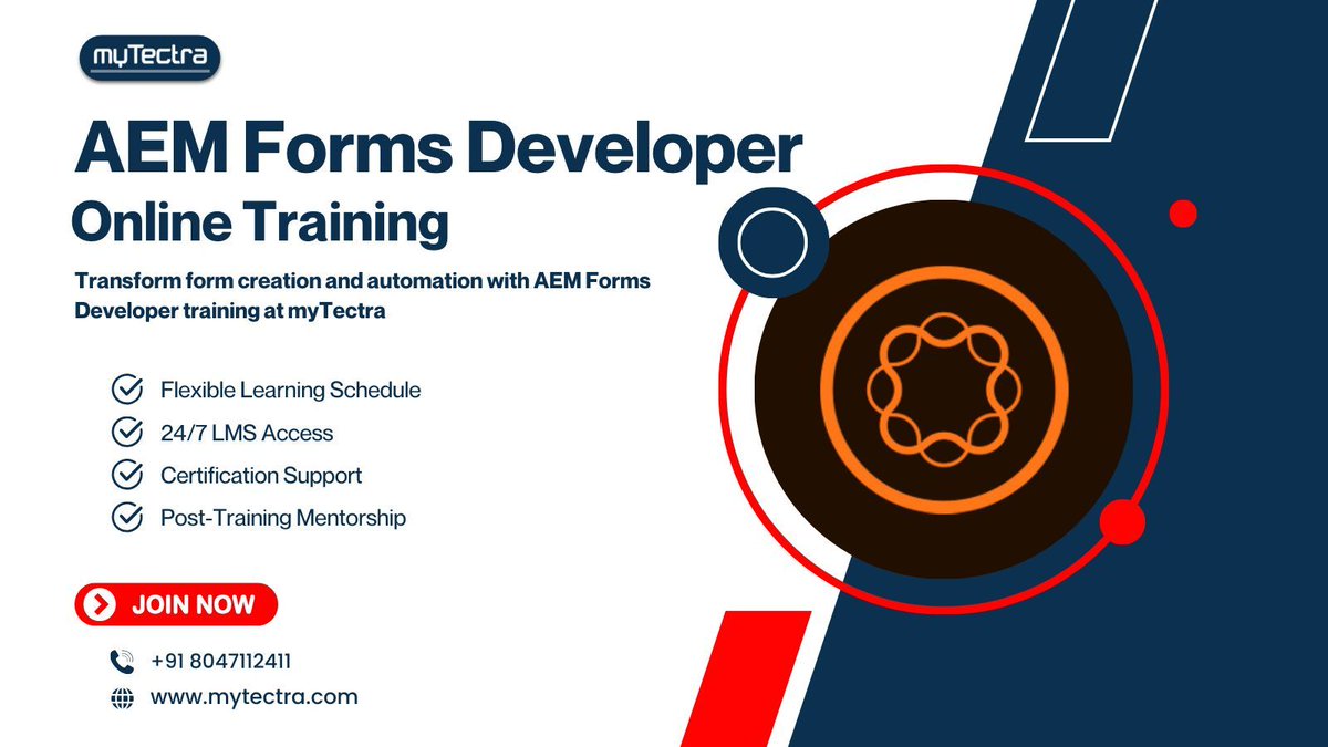 mytectra's tweet image. 🤖 Elevate Your Career with AEM Forms Developer Training at myTectra!

💬 Talk to Our Course Advisors: +91 8047112411
🌐 Start Your Learning Journey: mytectra.com/aem-forms-deve… 

#AEMForms #AEMDeveloper #AdobeExperienceManager #myTectra #AEMTraining #Adobe