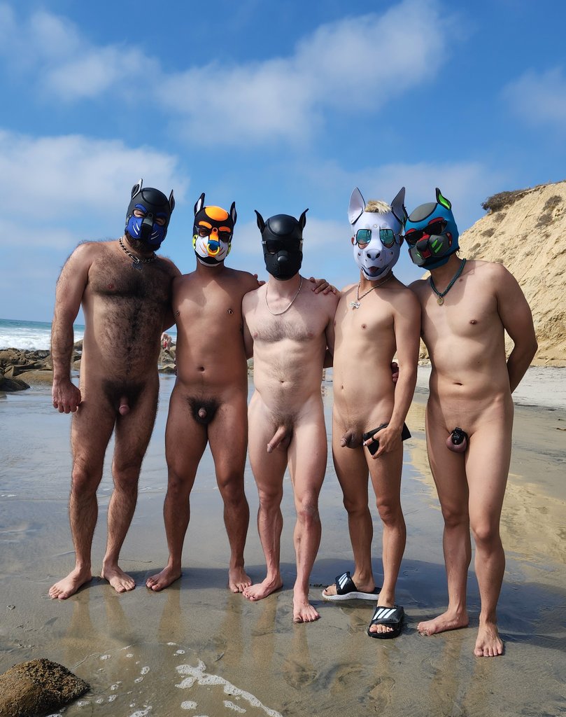 Nude beach day for the puppies!