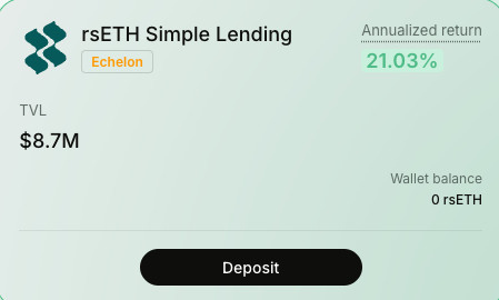 Come dilute some yield on <a href="/canopyxyz/">Canopy</a> with your rsETH.