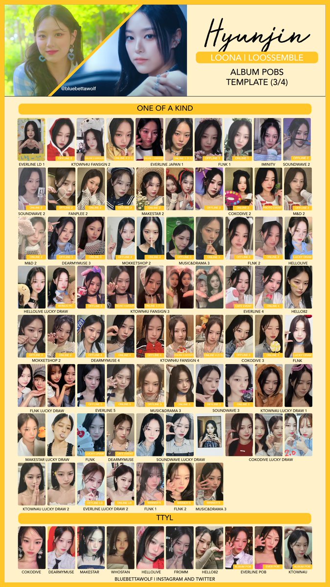Loona / Loossemble - Hyunjin Album POB Photocard Template (Last