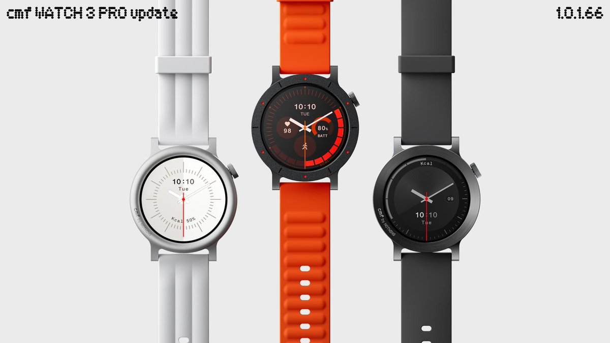 Teknovist's tweet image. Good news, CMF Watch 3 Pro users! ⌚️ A new firmware update (v1.0.1.66) is rolling out now!
Expect:
✨ Optimized function page layouts
🐞 Bug fixes & improved overall user experience
Note: It's a staggered rollout, so keep an eye on your device!
#CMFWatch3Pro #FirmwareUpdate