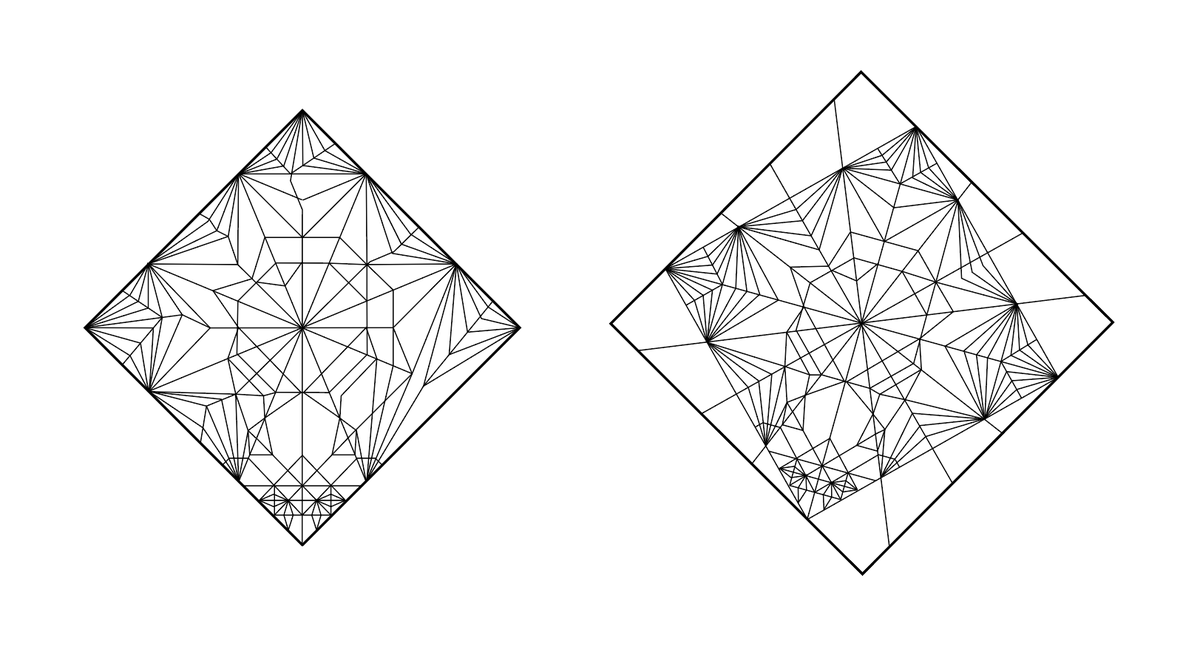 右の展開図で折るべきか。左の展開図で折るべきか。悩んでます。