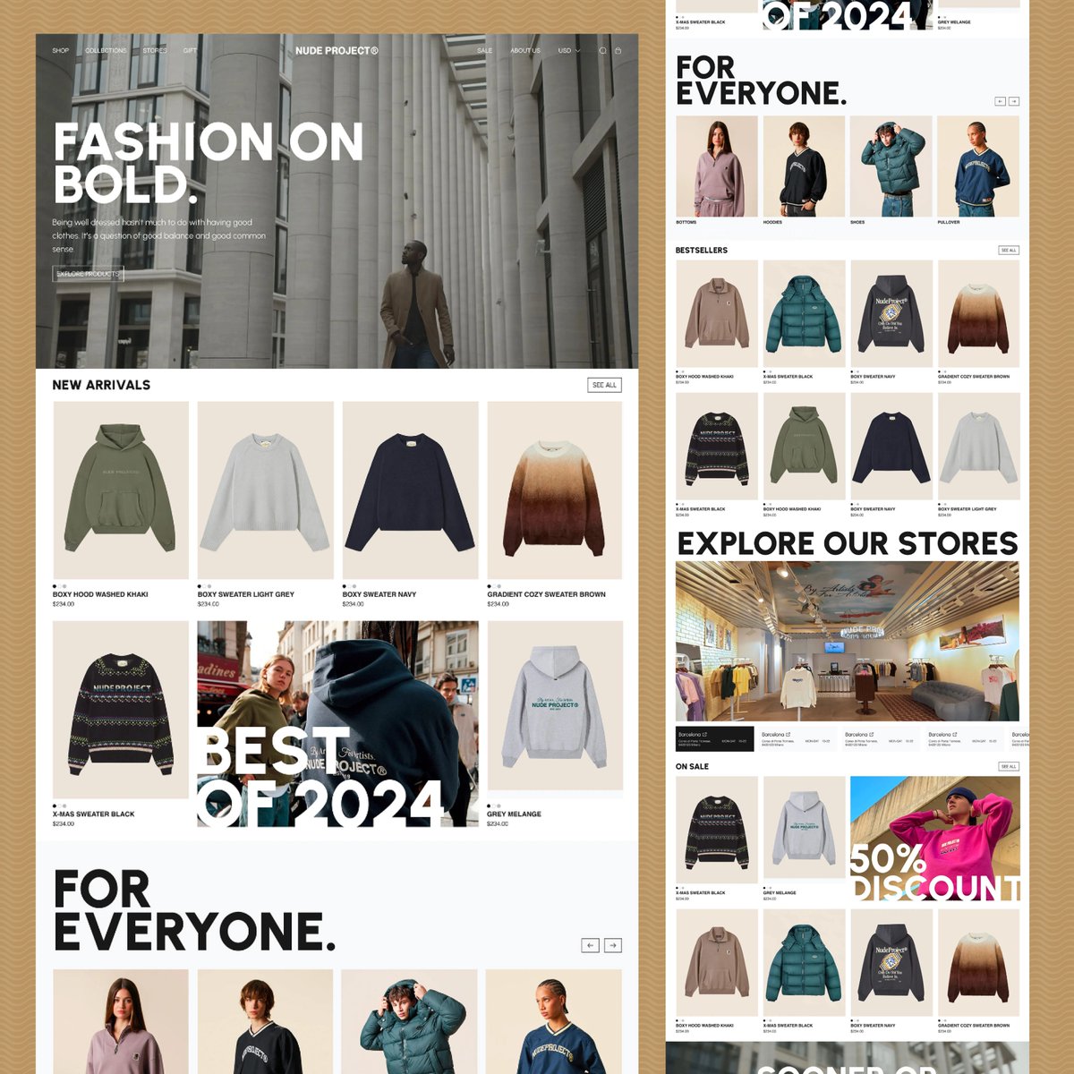 RufoStudio's tweet image. The Nude Project was a sample work for redesigning a Shopify template. Do you do sample work for free? 😟