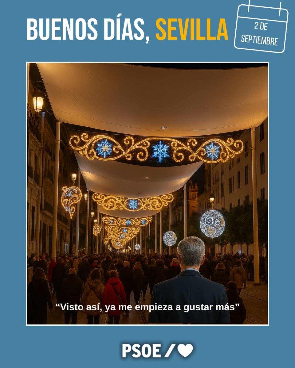 Buenos días ☀️
Ya sombra poca, pero toldos y luces juntos por primera vez en la historia podrían ser un buen atractivo navideño y así aprovechamos el dinero de los sevillanos, ¿no?
#SevillaEnMarchaAtrás