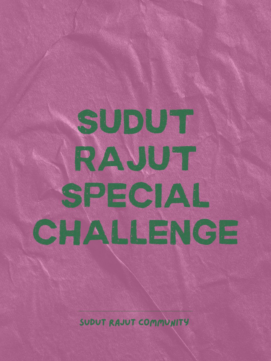 Hi teman-teman Sudut Rajut🥀❤🤍

Kali ini bukan Sudut Rajut Monthly Challenge tapi #SudutRajutSpecialChallenge dengan tema "Pink and Green"!! IYA the Brave Pink and Hero Green itu! 🩷💚

Teman-teman boleh merajut apa saja seluas kreatifitas kalian dengan warna pink dan hijau