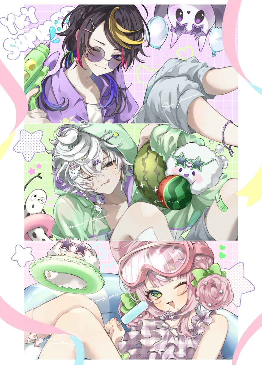 un4___o's tweet image. まだ夏だよ ✩.*˚ （捏造）
#YaminoArt #叢雲掲示板 #Nari_Art