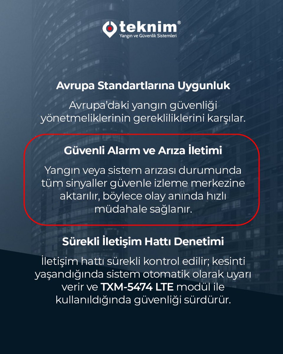 Teknim's tweet image. EN54-21 standardına uygun, TSE Sertifikalı Akıllı Adresli Yangın Alarm Panellerimiz.

#teknim #adreslipanel #en54 #tse #yangınalgılama #yangınalarmsistemleri