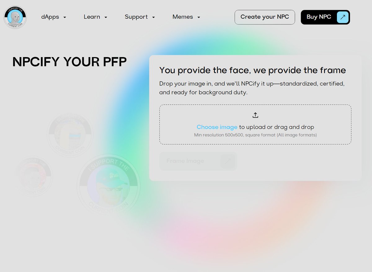 NonPlayableCoin's tweet image. You provide the face, we provide the frame.

Support the current coin while keeping your original profile picture.

NPC-ify any image with our custom PFP generator: 👇