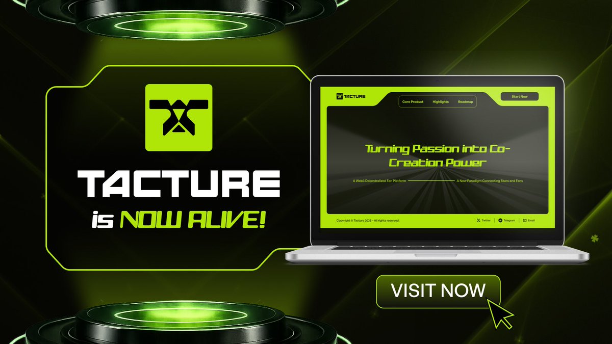 🥳Tacture is OFFICIALLY LIVE!
The Web3 fan economy on Arbitrum has arrived 

➡️Own the moment. Shape the future. Get rewarded.
VIP NFTs | DAO fan power | Real + virtual perks

🔰Backed by NBA stars &amp; global esports icons.

Dive in now: tacture.xyz