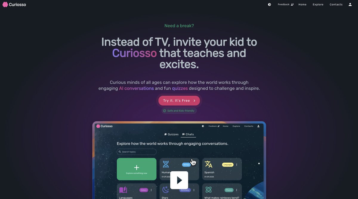 IntoTheCoding's tweet image. Apparently it's way too early for any subscriptions and paid version. Switching Curiosso back to completely FREE with now limits.
Need to think about more learning tools, progress, scaling, etc. Plus mobile app seems to be inavitable.