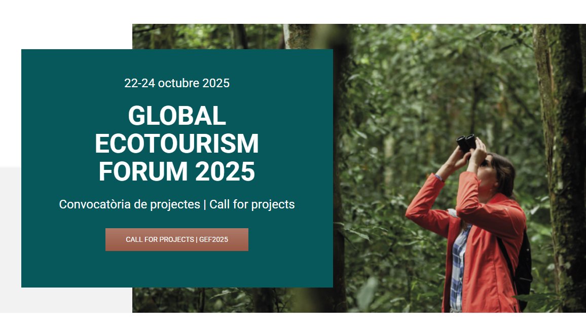 xarxadeparcs's tweet image. 📢Obrim la #CallForProjects per al #GlobalEcotourismForum2025! Busquem projectes en #ecoturisme i #turismesostenibleinnovadors i transformadors impulsats per empreses, institucions i agents del sector. Inscripcions fins al 22/09: gef2025.org/ca/call-for-pr…