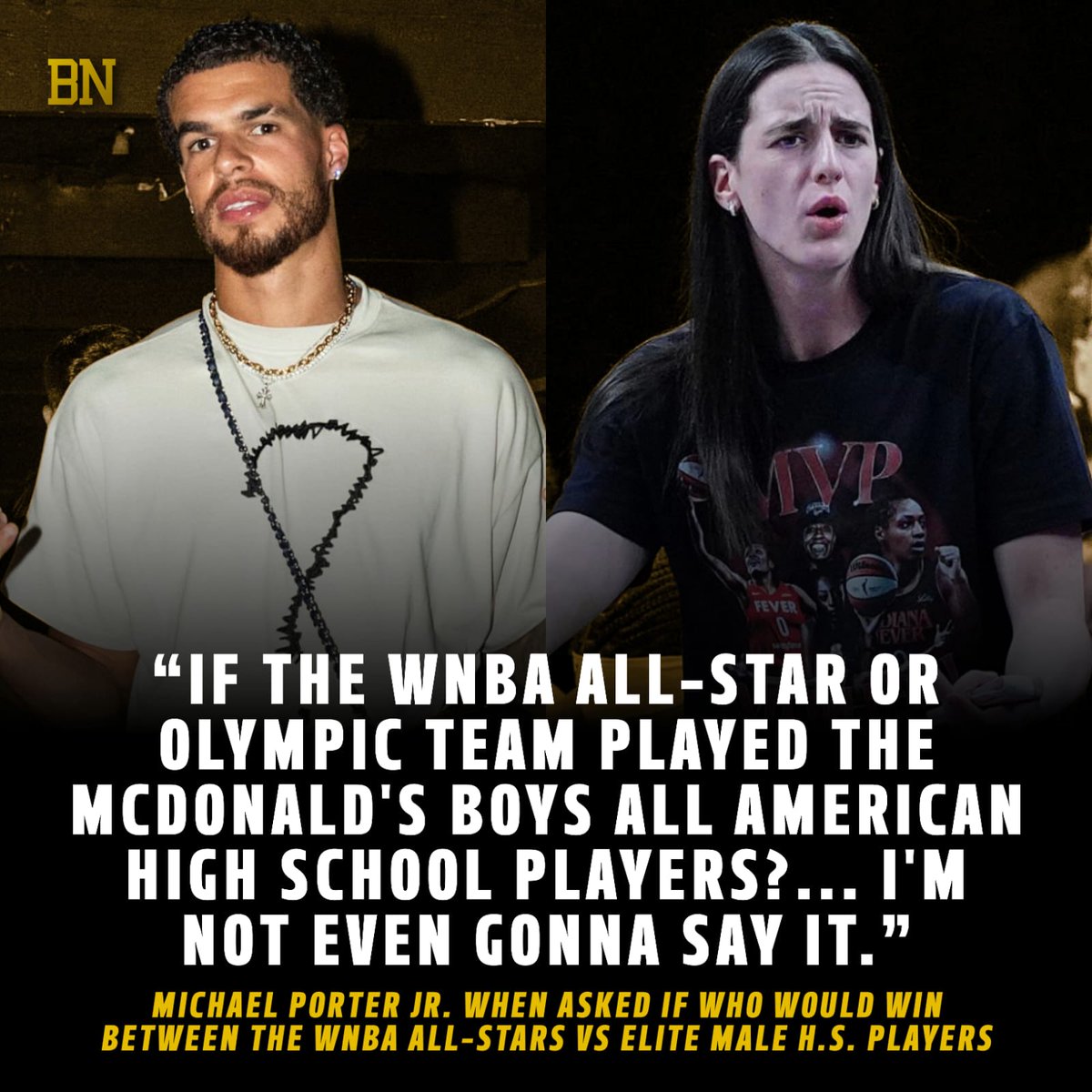 MPJ also said his high school team would beat the Indiana Fever by 40 points 👀

Thoughts? 🤔