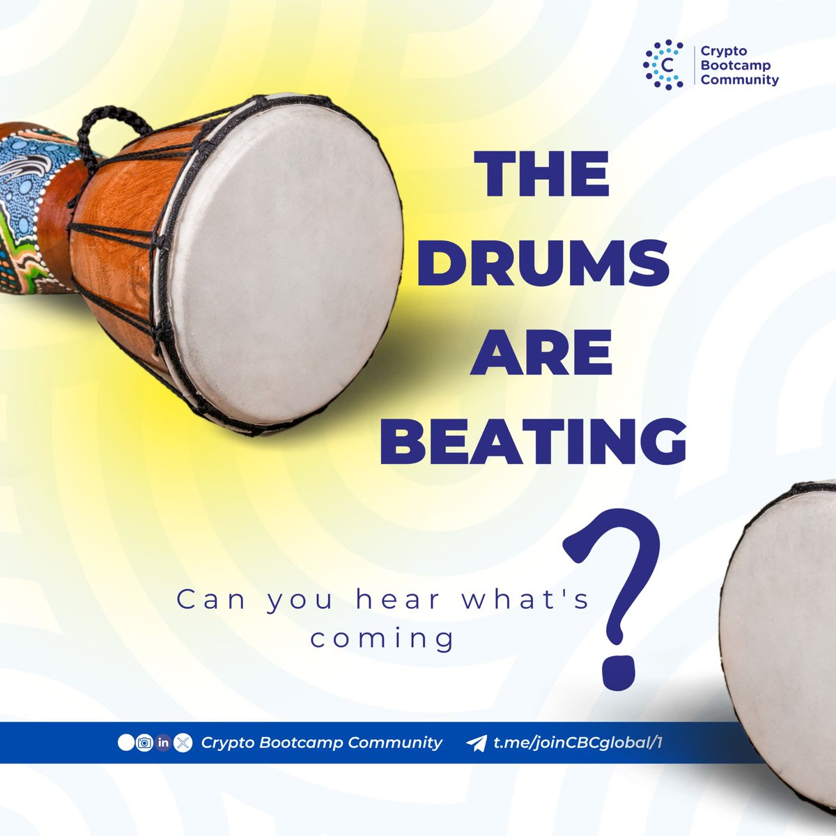 _CryptoBootcamp's tweet image. Gm
Do you hear that?
The drums are getting louder...
Something is coming.
What do you think it is? 👀
Correct guess wins.