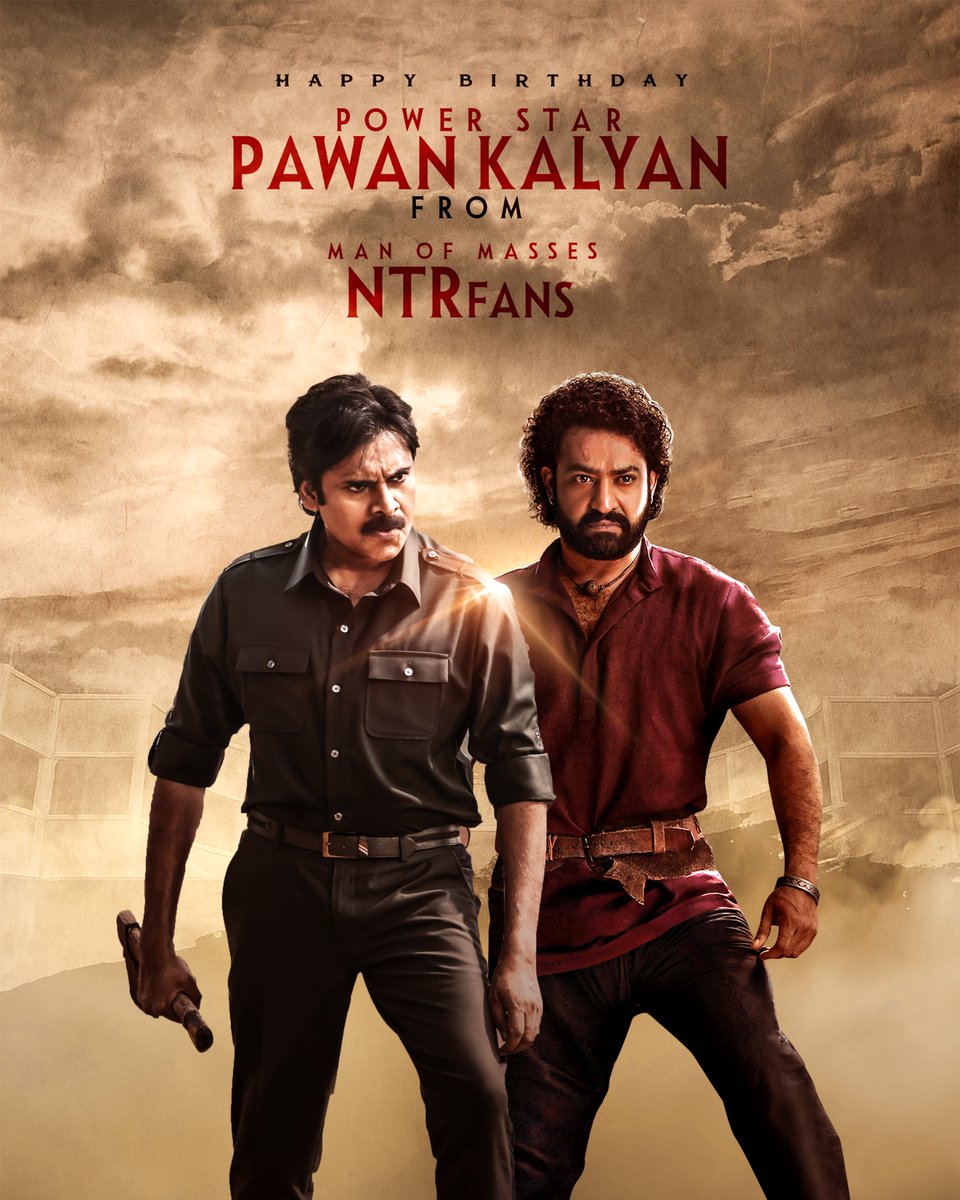 Happy Birthday To Powerstar, The Leader <a href="/PawanKalyan/">Pawan Kalyan</a> Garu. Best Wishes From All #ManOfMassesNTR <a href="/tarak9999/">Jr NTR</a> Fans ❤️‍🔥

All The Best For Your Upcoming Film #TheyCallHimOG 

#HBDPawanKalyan