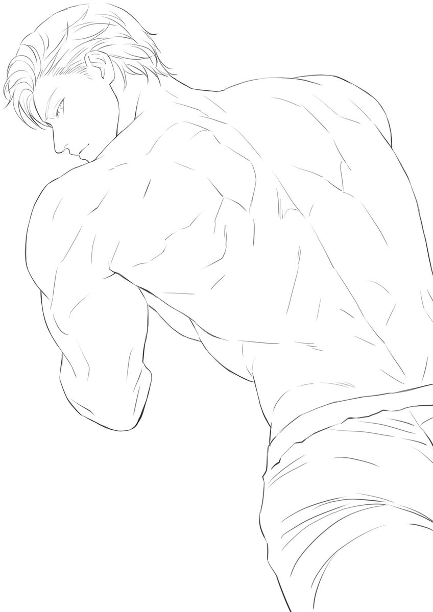 #皆さん線画と塗った後を見せてください
線画、、、弱々しい、、