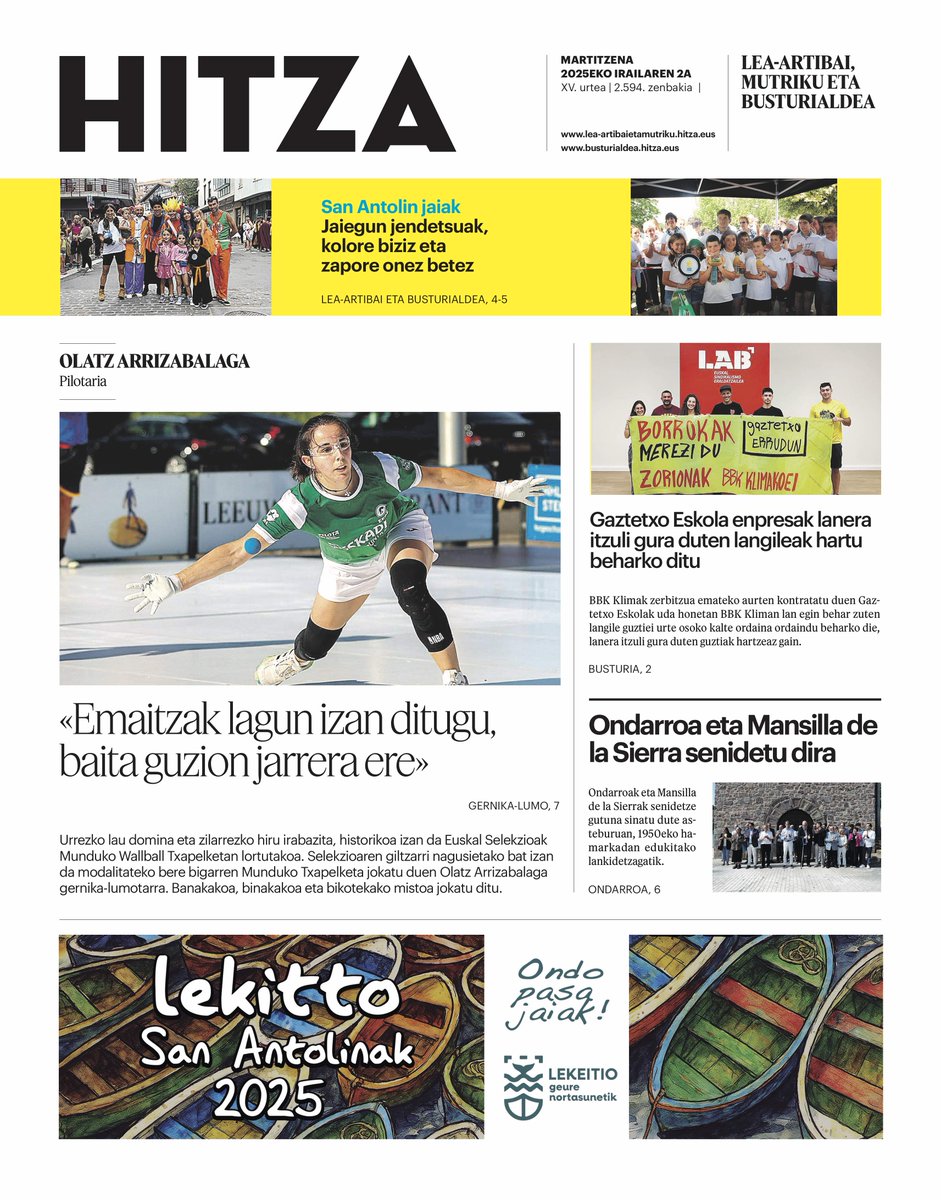 🗞GAURKO AZALA (martitzena, irailak 2);
busturialdea.hitza.eus 👇

<a href="/EPfederakuntza/">EEPF</a> <a href="/labbusturilea/">LAB Busturialdea . Lea-Artibai</a> <a href="/UdalBarriak/">Ondarroako Udala</a> <a href="/Lekeitio_Udala/">Lekeitioko Udala</a>