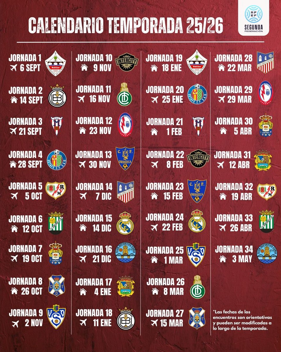 rsda_oficial's tweet image. 📅⚽ ¡Arranca la nueva temporada!

Os compartimos el calendario de la temporada 2025/2026, con todas las fechas y rivales que tenemos por delante.

💪 Nos esperan nuevos retos, emoción y mucho orgullo y queremos que nos acompañéis para disfrutarlo juntos.

🔔 Recordad que las…
