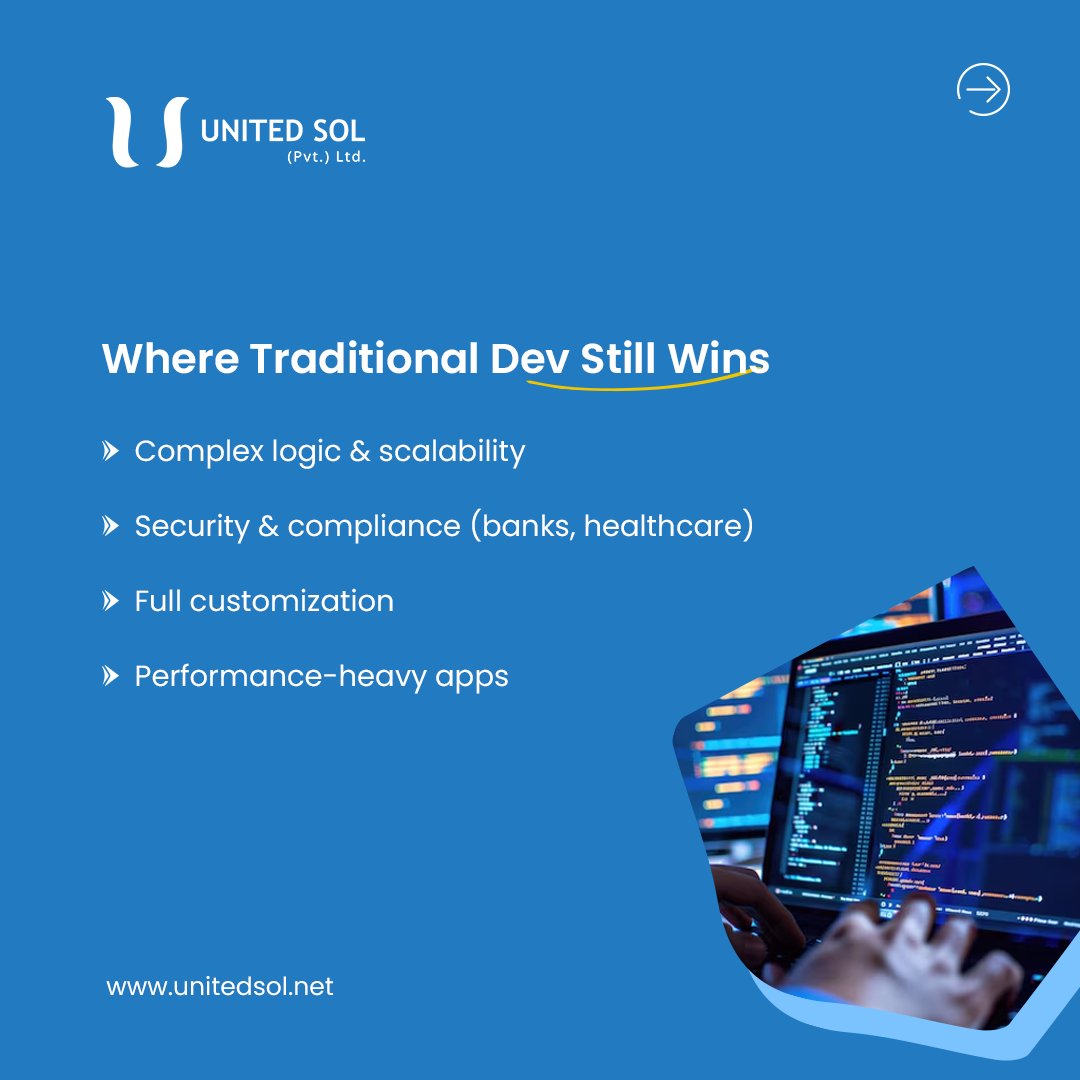 unitedsol's tweet image. Low-Code/No-Code (LCNC) delivers apps 60–80% faster, empowers non-tech teams &amp;amp; drives digital transformation.

But it won’t replace coding — complex apps still need devs. The future? Hybrid Development: LCNC + Programming 💡

#LowCode #NoCode #Dev