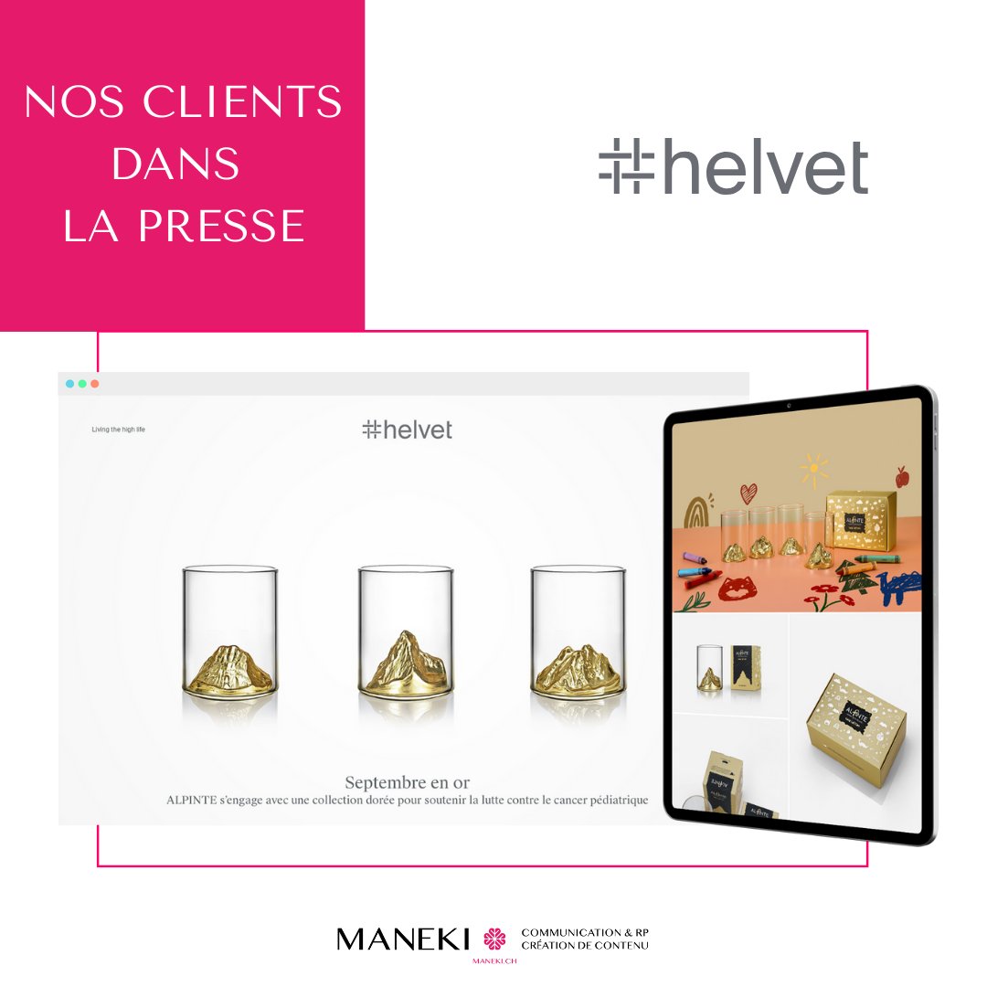 maneki_rp's tweet image. 𝗡𝗼𝘀 𝗰𝗹𝗶𝗲𝗻𝘁𝘀 𝗱𝗮𝗻𝘀 𝗹𝗮 𝗽𝗿𝗲𝘀𝘀𝗲 📰

Hier a été lancée l&apos;action #SeptembreEnOr de #Alpinte en faveur de la lutte contre le cancer pédiatrique 💛 Merci au magazine #Helvet pour son partage! helvet.swiss/fr/news/septem…