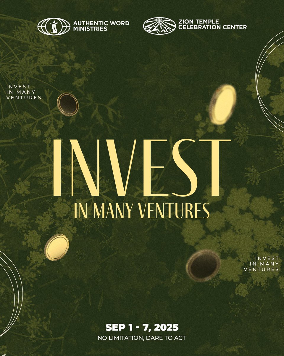 This #September, we are called to Take a Risk!
And this week, God is urging us to “Invest in many ventures” (Ecclesiastes 11:1-2).
Join us in every service of this week as we learn and receive the courage to act boldly beyond the limits.

Bring a friend, share the blessing!