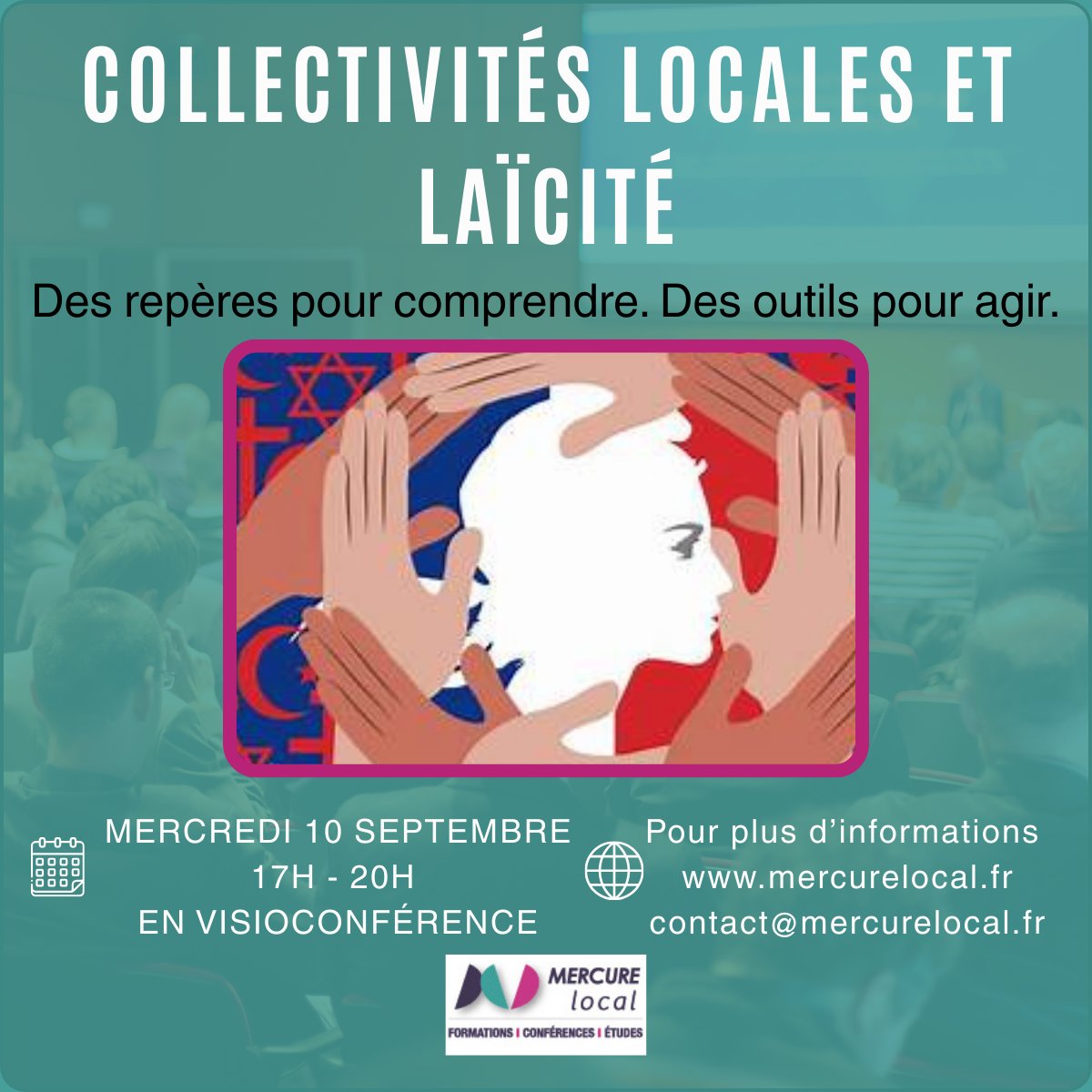 🎓Formation en visioconférence : 
 « Laïcité et Collectivités Locales » par Christophe Grannec, expert laïcité et faits religieux.
📝 Inscription : lnkd.in/e8AgWWu5
📚 Programme : 
lnkd.in/e6eGsmcr