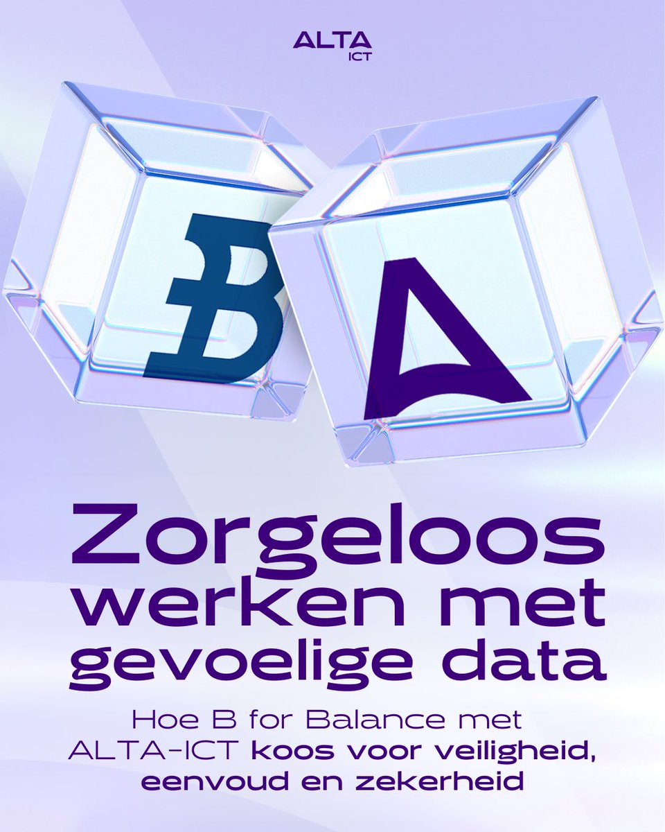 🟣 Zorgplicht. Gevoelige data. Jouw verantwoordelijkheid.
B for Balance verloor alles na franchise-exit. Dankzij ALTA-ICT werken ze nu veilig met Microsoft 365, back-up &amp; Zero Trust.

✅ ISO 27001/9001/NEN 7510
👉 alta-ict.nl/bforbalance

#ALTAICT #Cybersecurity #Compliance