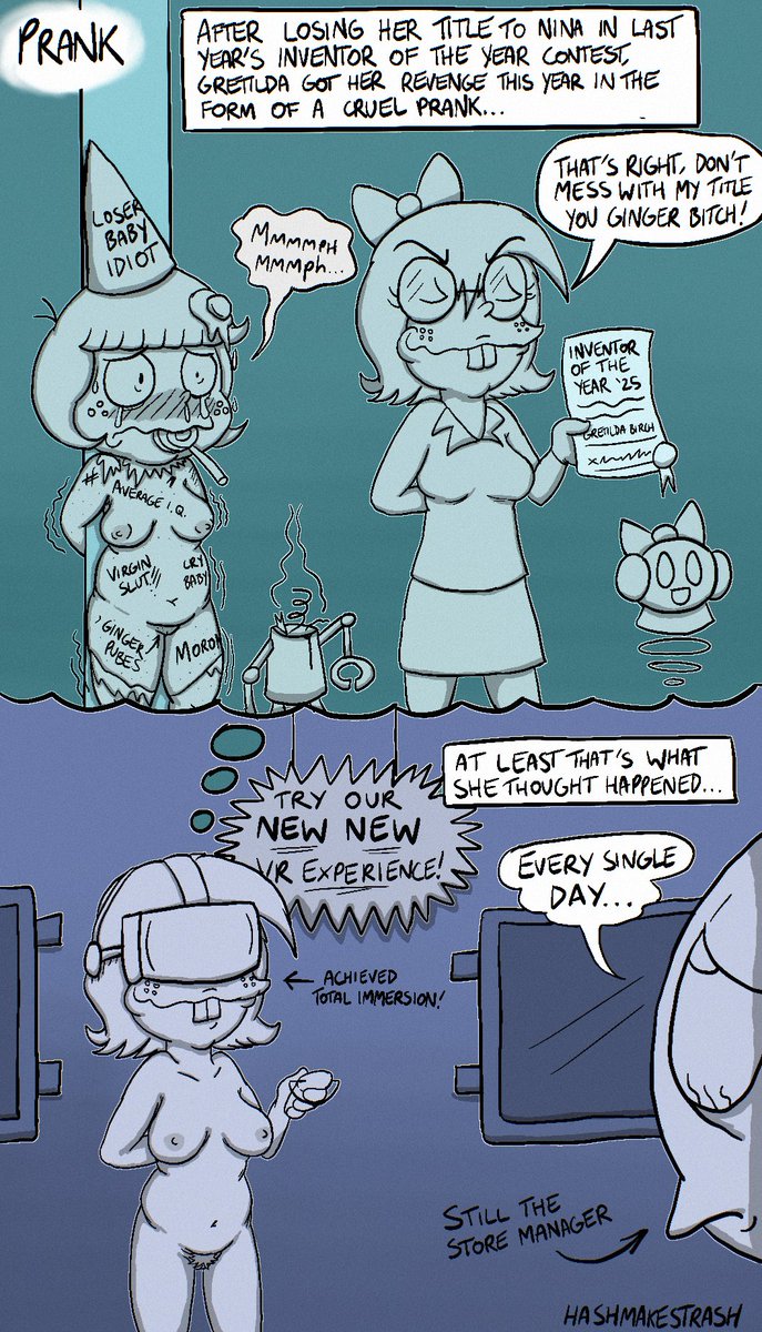 DAY 2 - PRANK

Meet Gretilda, Inventor of the Year champion for 5 years running... that is, until Nina won it last year in a surprise upset in the swimsuit category.

Looks like she got a liiittle too immersed in her revenge plot...

#senftember #senftember2025 #enf