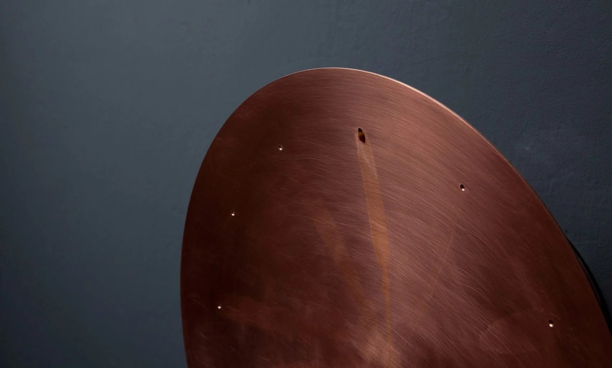 A copper clock designed Patrick Palcic uses perfume to tell time.

(Each hour on the clock is assigned a different fragrance).