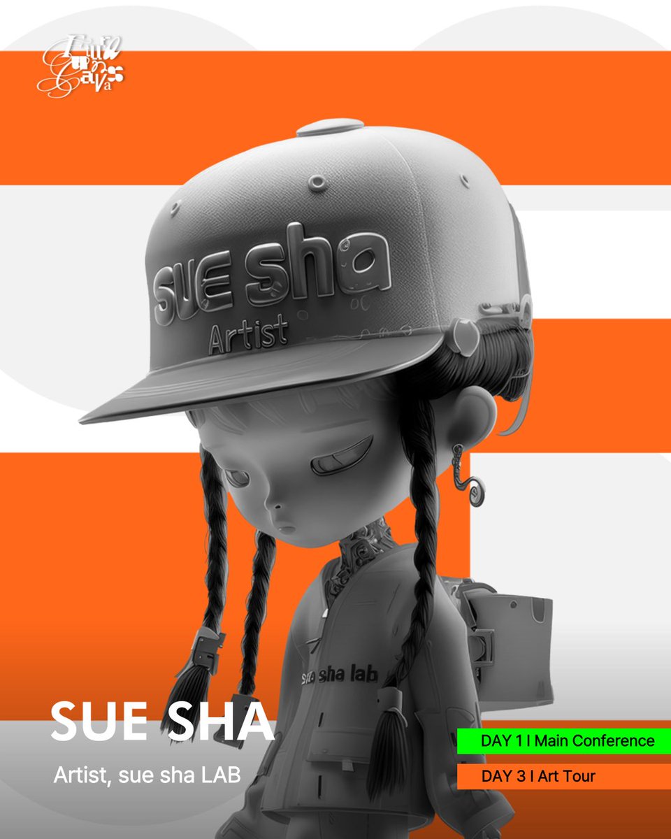 ⏰ DAY 1 | Main Conference
⏰ DAY 3 | Art Tour (Art Insider Tour)
👤 SUE SHA (Artist, sue sha LAB)

SUE SHA embarked on her digital art journey three years ago, driven by an insatiable creative thirst.