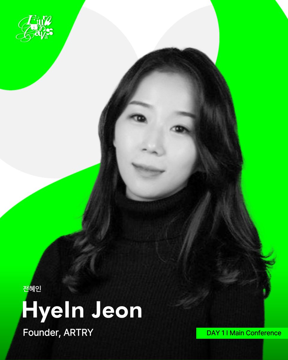⏰ DAY 1 | Main Conference
👤 HyeIn Jeon (Founder, ARTRY)

HyeIn Jeon is a media art curator with over 12 years of experience, whose practice centers on exploring the unseen dimensions of digital technologies through art.  she is Co-founder and Program Director of FuturaCanvas.