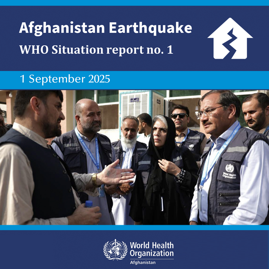 WHO Afghanistan (@whoafghanistan) on Twitter photo .<a href="/WHOAfghanistan/">WHO Afghanistan</a> has issued its first Situation Report on the devastating #earthquake that struck eastern #Afghanistan on 31 August 2025. The report provides a comprehensive overview of the health impact, response efforts, and urgent needs in the affected areas.
Access the full .<a href="/WHOAfghanistan/">WHO Afghanistan</a> has issued its first Situation Report on the devastating #earthquake that struck eastern #Afghanistan on 31 August 2025. The report provides a comprehensive overview of the health impact, response efforts, and urgent needs in the affected areas.
Access the full