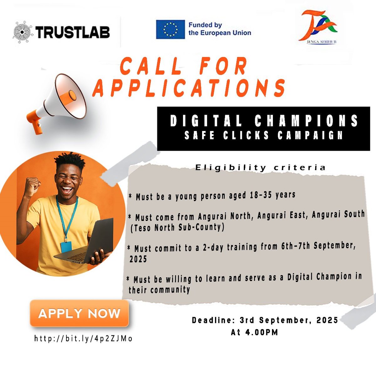 Are you passionate about digital skills, online safety, and making a difference in your community?

Here’s your chance to become a Digital Champion under the Safe Clicks Campaign!

Don’t miss out  deadline is tomorrow,  at 4:00 PM.
👉 Apply  bit.ly/4p2ZJMo