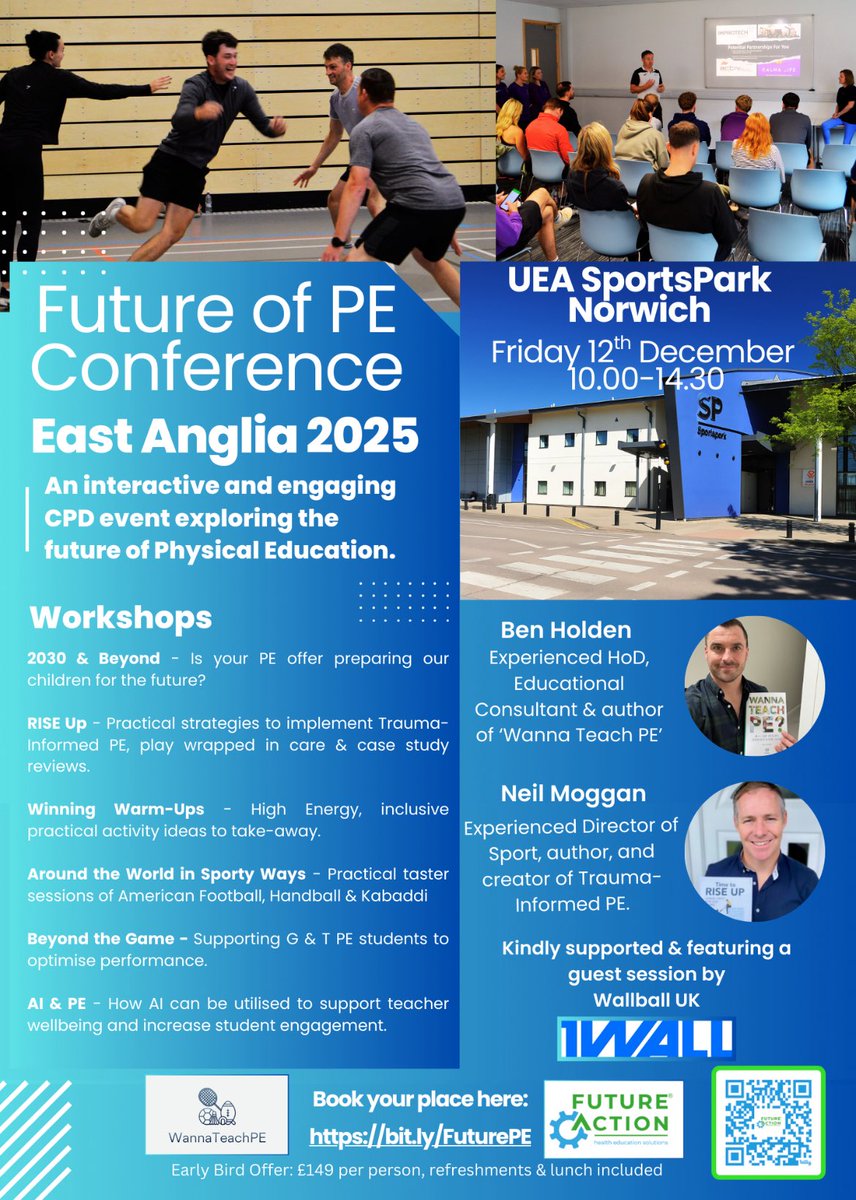 neilfutureact's tweet image. Future of PE Conferences – December 2025 🚨 I’m excited to be teaming up again with the brilliant Ben Holden (@WannaTeachPE) to co-host two dynamic CPD conferences this December!

We’ll be diving into fresh ideas, practical strategies and inspiring conversations around movement,…