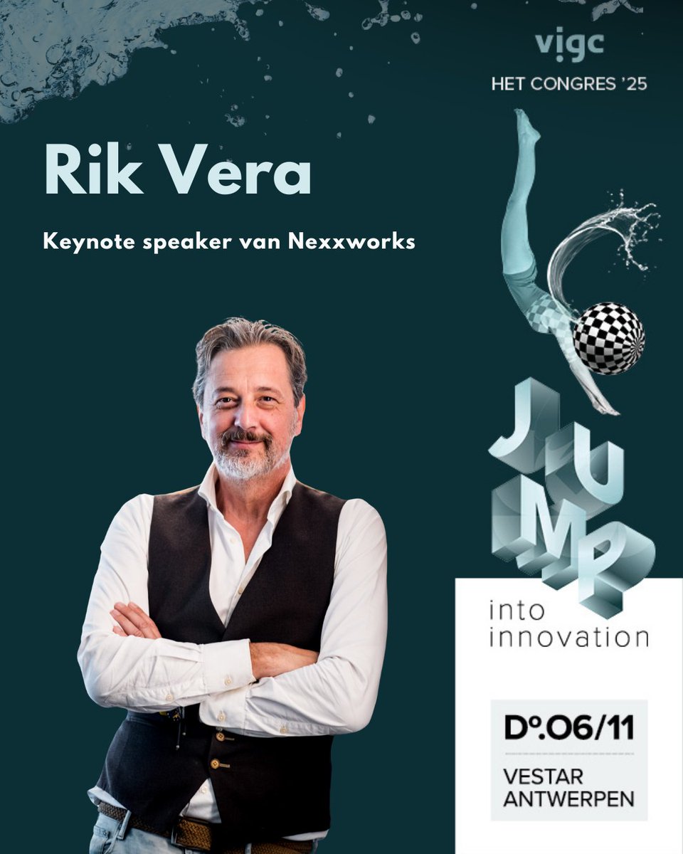 🎤 Rik Vera over The Net Curiosity Score
Hoe maak je nieuwsgierigheid tot je krachtigste KPI? Met zijn ervaring, bestsellers &amp; 1600+ keynotes wereldwijd brengt hij visie voor wendbare, innovatieve organisaties.

📅 6/11 – Vestar Antwerpen
🎟️ Inschrijven: agenda.vigc.be/en/event/het-c…