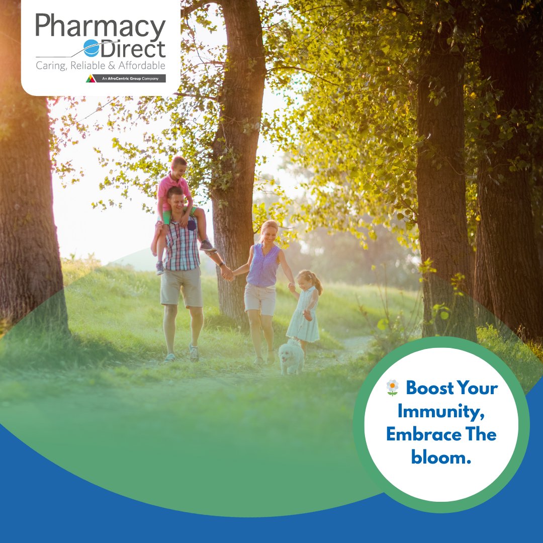 PDSouthAfrica's tweet image. 🌿As the season changes, so does your body’s defence system.
✅Tip: Add supplements to your daily routine. Stay hydrated and get fresh air.
Get immune-boosting supplements that fit your budget and your health needs, visit: pharmacydirect.co.za/best-deals
#SpringWellness #immuneboost