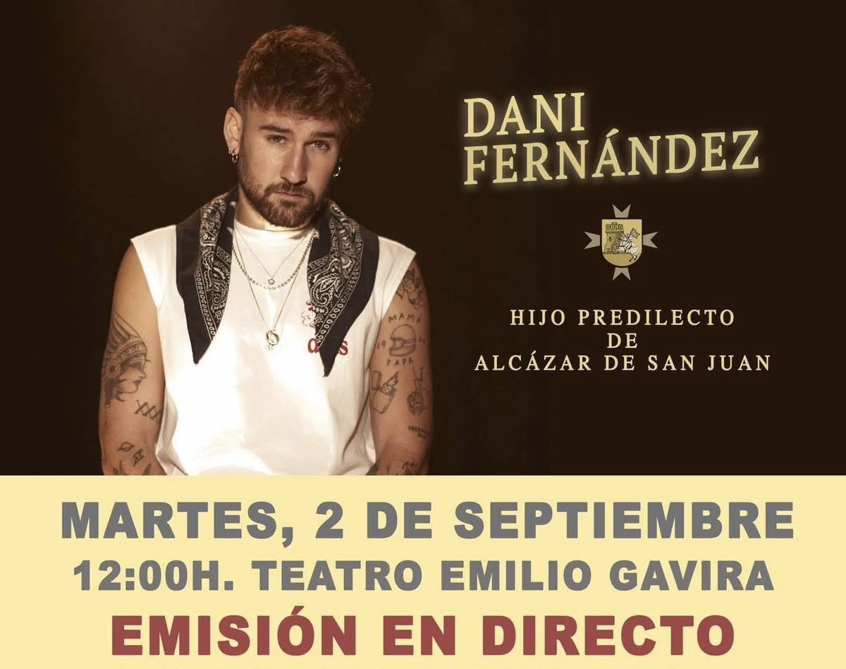 Hoy nombran hijo predilecto de Alcázar a <a href="/DaniFdez/">Dani Fernández D.</a> en un acto que voy a tener el honor de presentar. Puedes seguirlo en directo a través de este enlace: youtube.com/live/E1gfMN0Zo…