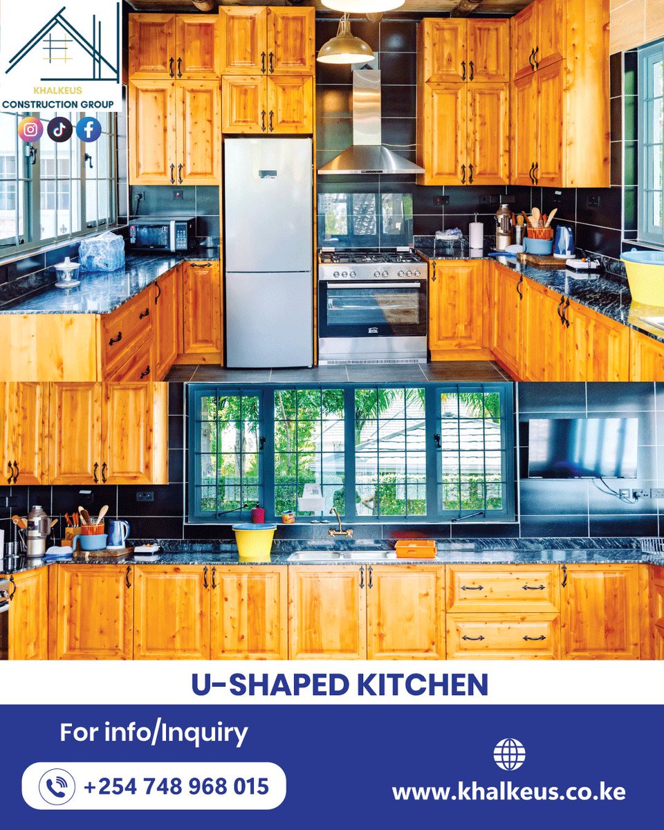 KhalkeusGroup's tweet photo. U-shaped kitchen perfection with rich wooden cabinets 🏠💕, where warmth and functionality blend seamlessly. Great for whipping up meals and hosting gatherings! 🍳👨‍🍳
Contact us on +254 748 968 015 
Visit our website 
https://t.co/NhEplzn5IB
 #Ushapedkitchen #KitchenGoals https://t.co/L1juaE3l4A