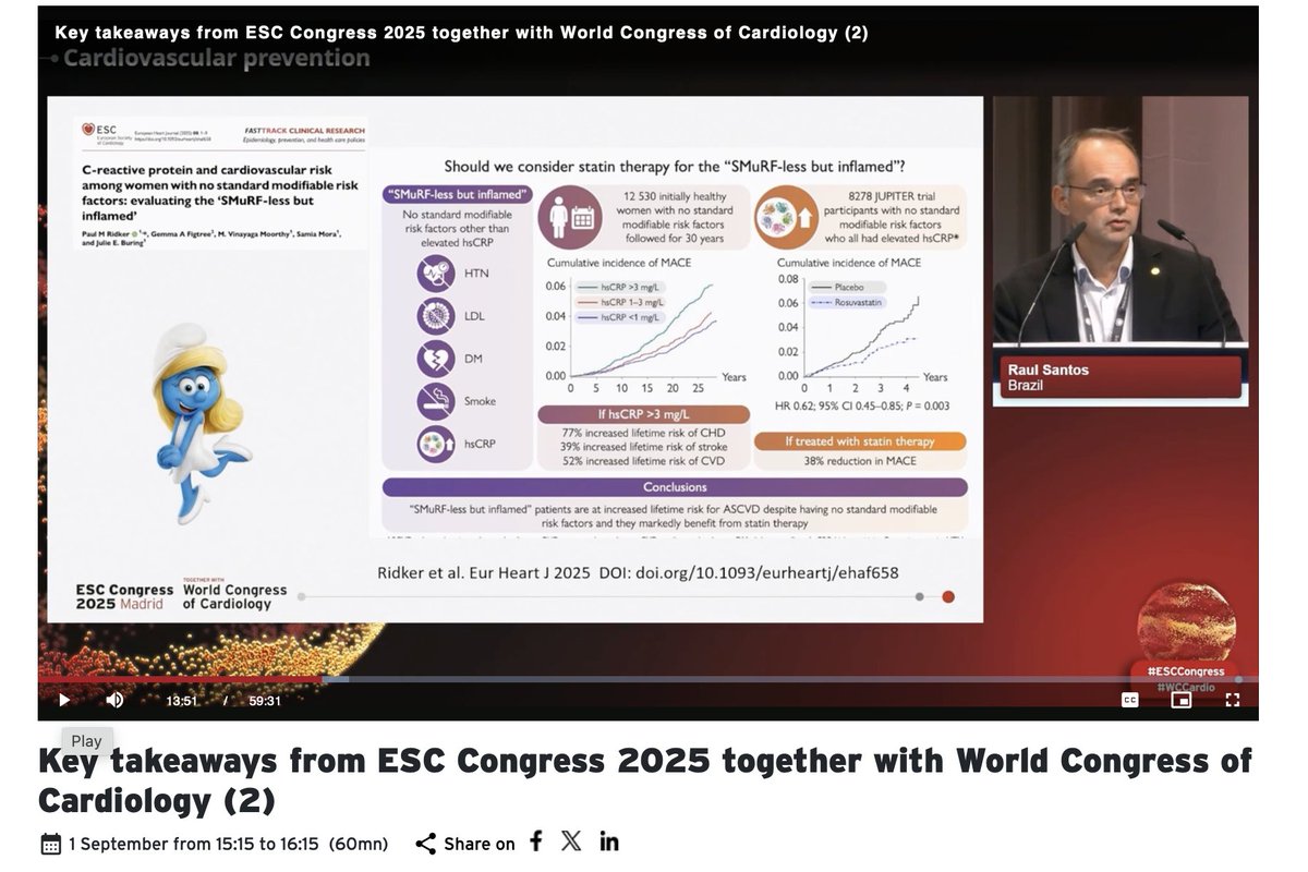ESC Congress 2025 | Key takeaways from ESC Congress 2025 together with World Congress of Cardiology (2) esc365.escardio.org/?v=S17351-key-…
