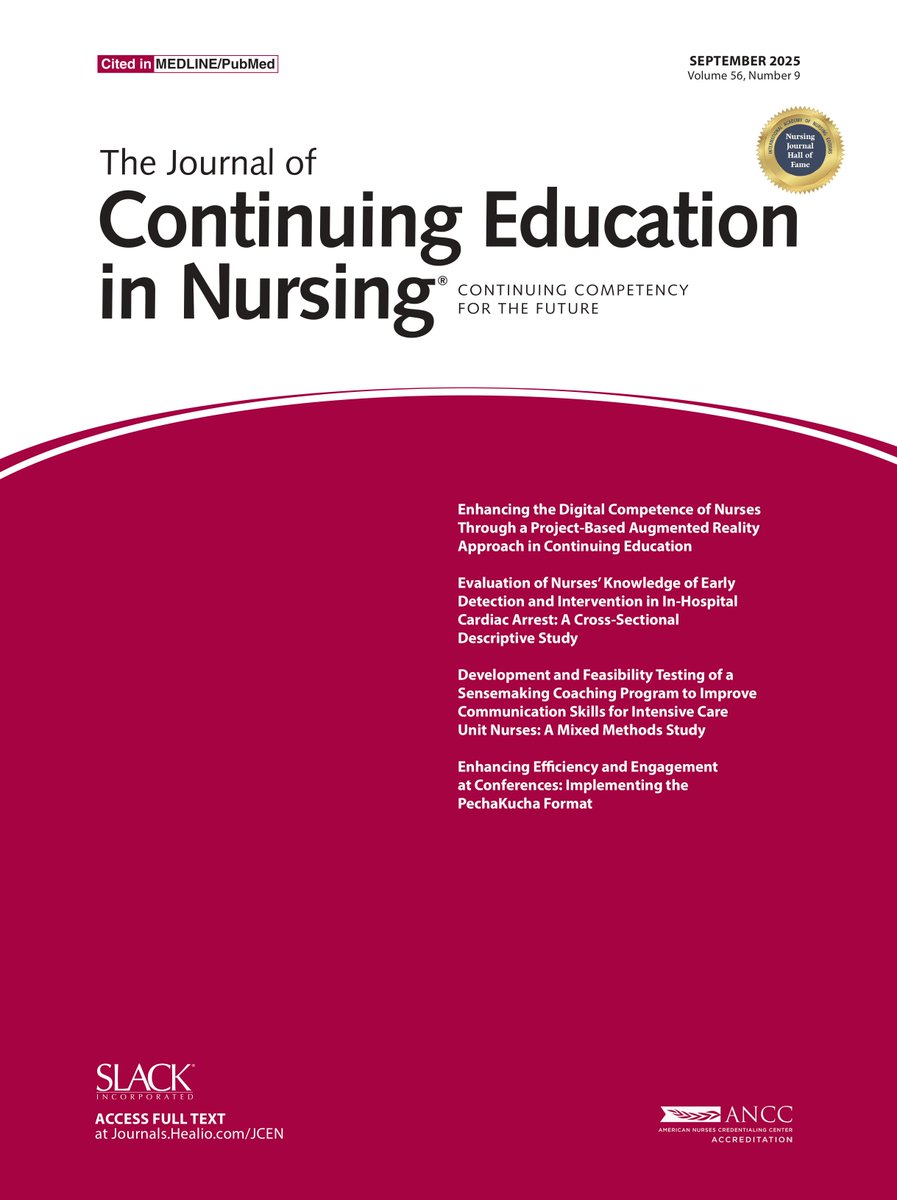 The September issue for JCEN is here! Check out the latest articles now: tinyurl.com/2txp357x

#nursing #nursingeducation