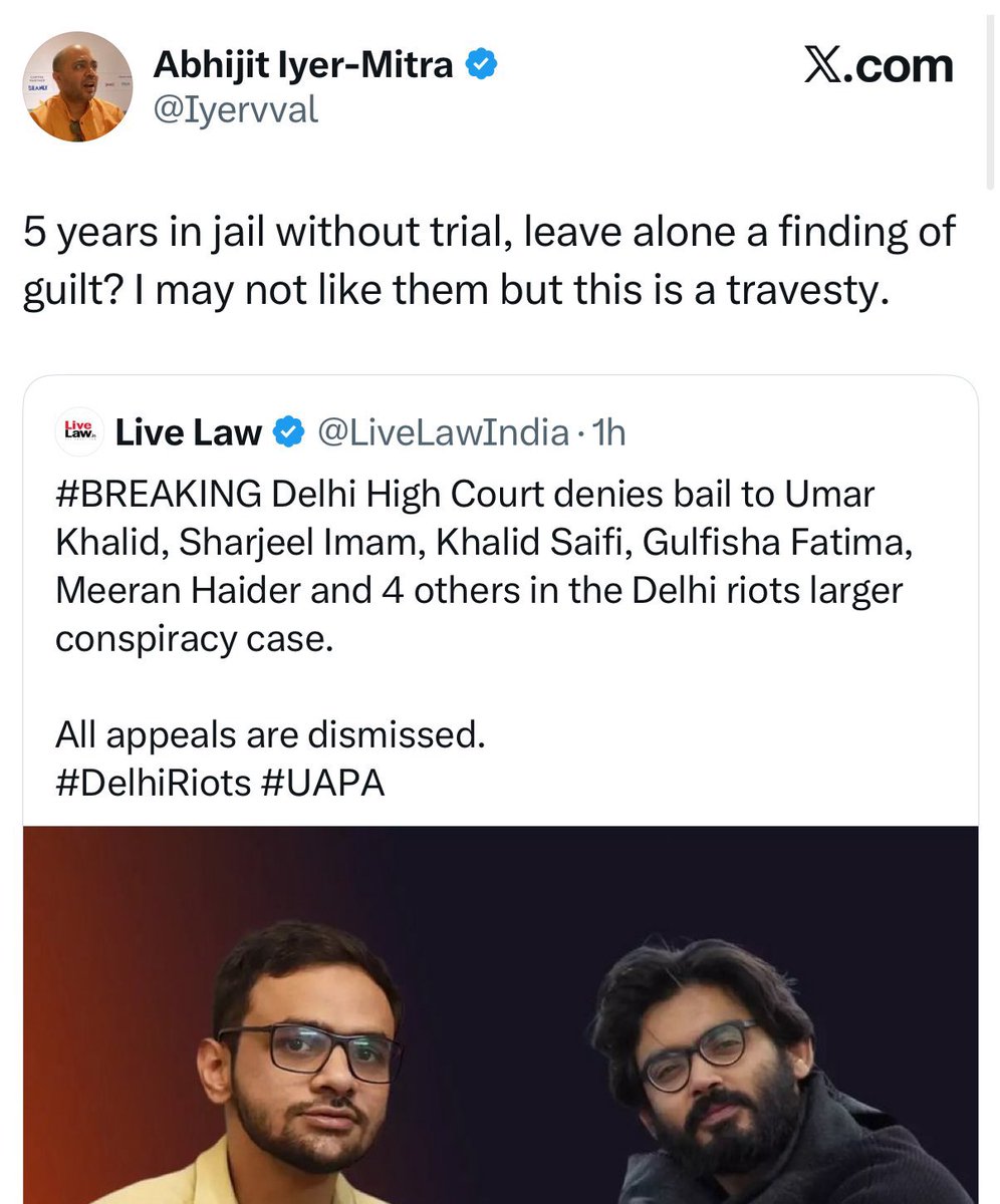 DearthOfSid's tweet image. An injustice so grave it even rattled fascist apologists.

A new low for the Indian judiciary.